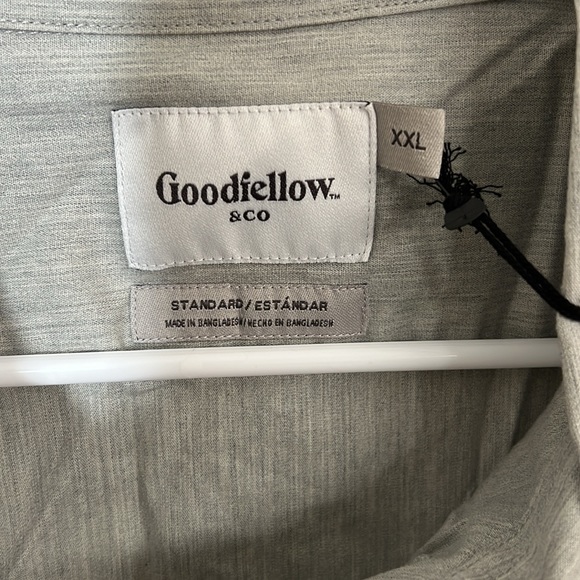 Goodfellow & Co Casual Button Down New with Tags Gray XXL - Picture 2 of 2